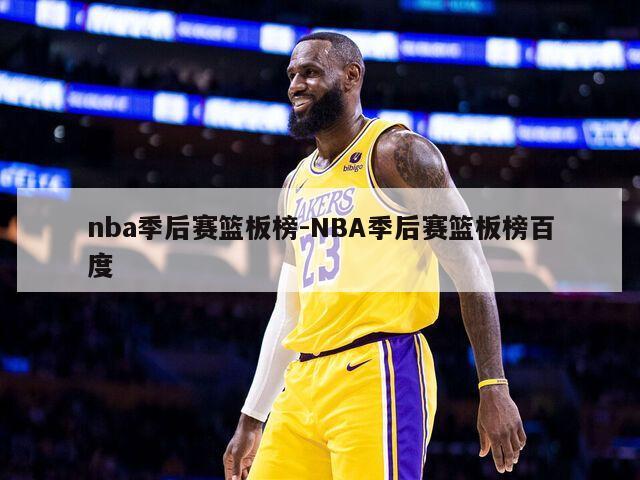 nba季后赛篮板榜-NBA季后赛篮板榜百度